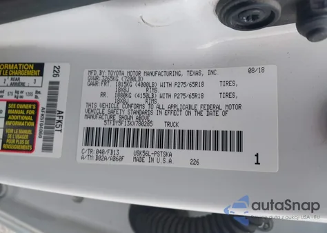 2019 Toyota Tundra Sr5 5.7L V8 из США, поврежденный, VIN 5TFDY5F13KX780285